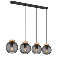 Viseća Svjetiljka Pablo - smeđa/crna, Basics, drvo/metal (95/20/120cm) - Globo