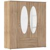 Ormar Za Odjeću Paul - boje hrasta/boje aluminija, Konvencionalno, drvni materijal/plastika (168/188/52cm) - Modern Living