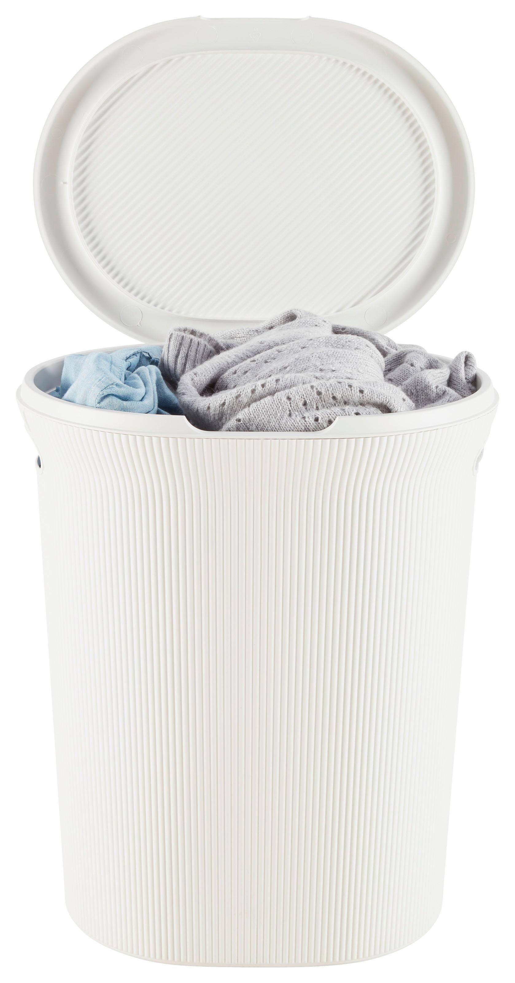 Wäschetonne Baobab Weiß ca. 40 l - Weiß, KONVENTIONELL (41/50/33cm) - Mömax