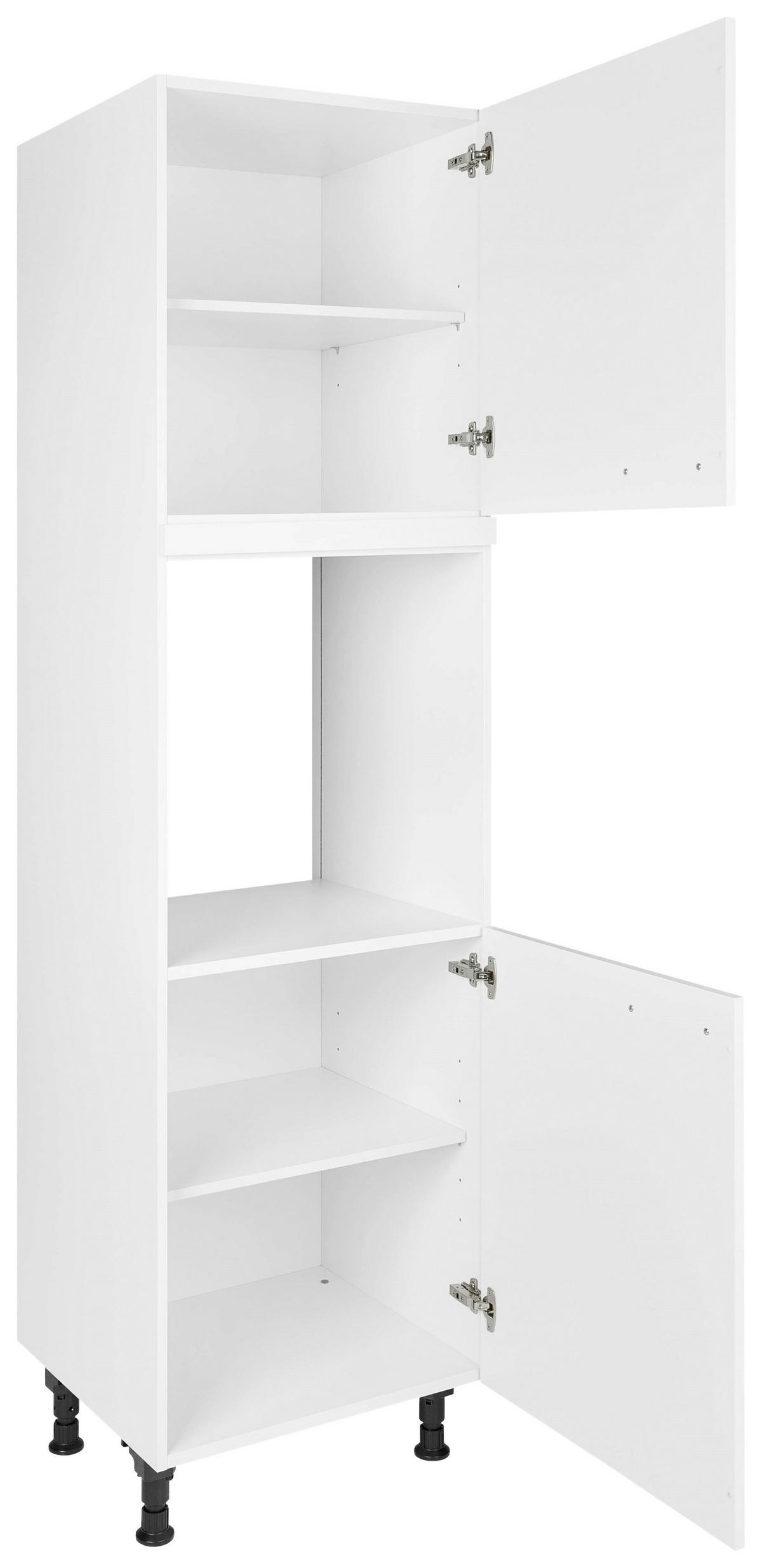 Geräteumbauschrank Touch Weiß - Edelstahlfarben/Weiß, MODERN, Holzwerkstoff/Metall (60/216,6/58cm) - Nobilia