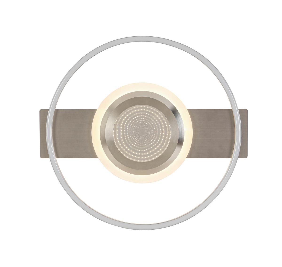 LAMPA SUFITOWA LED SANDRA - szary/kolor niklowy, Trend, tworzywo sztuczne/metal (42/40/6cm) - Novel