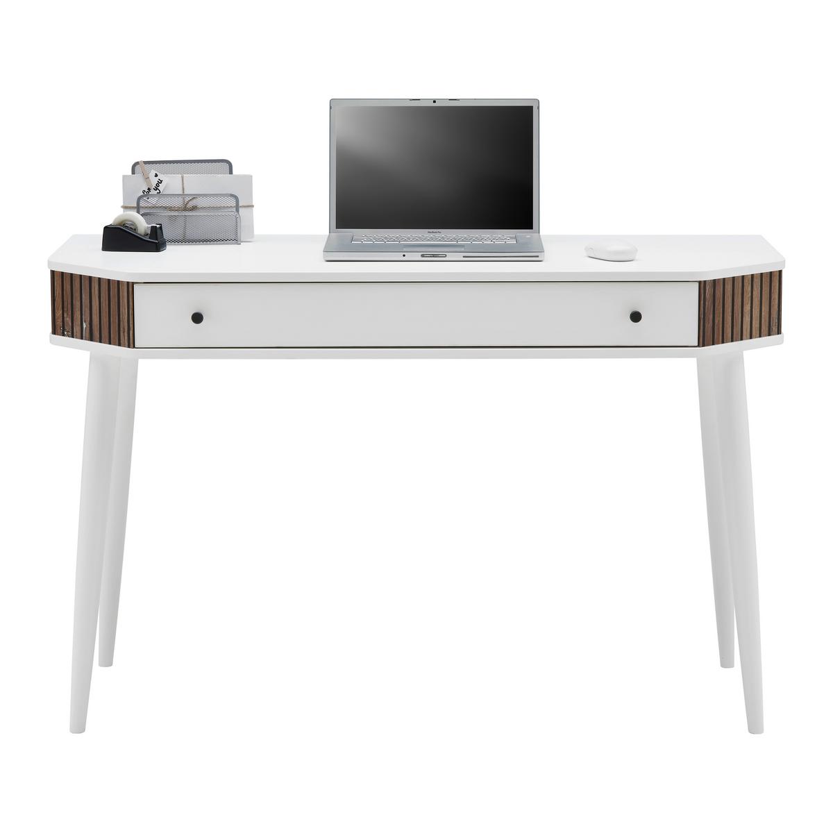 Pisalna Miza Capri - Exklusiv- Imitacija Hrasta/bela Barva - črna/barve hrasta, Moderno, umetna masa/leseni material (120/76/50cm) - Mömax