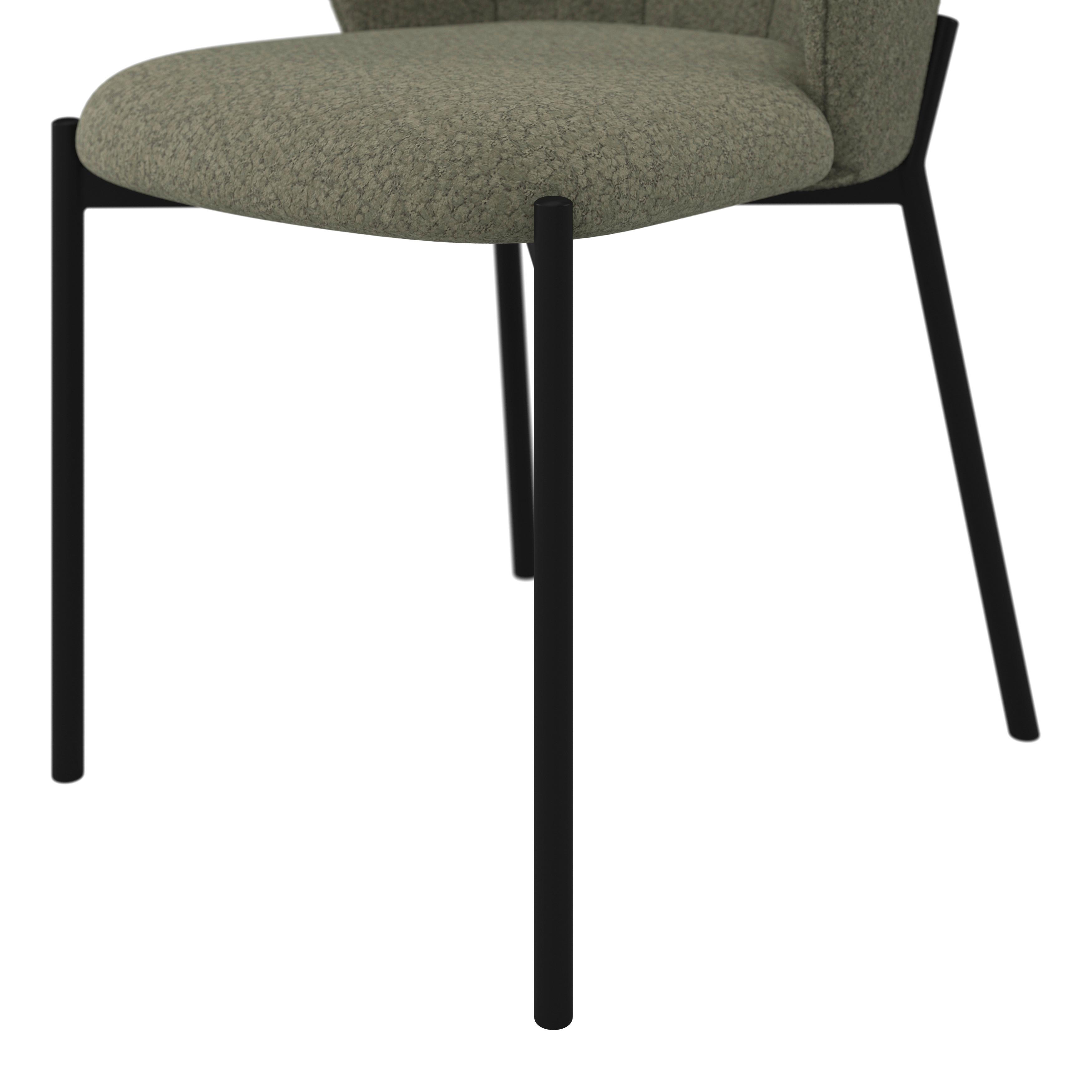 STOL ZOEY - grön/svart, Modern, metall/trä (48/79/61cm) - Bessagi Home
