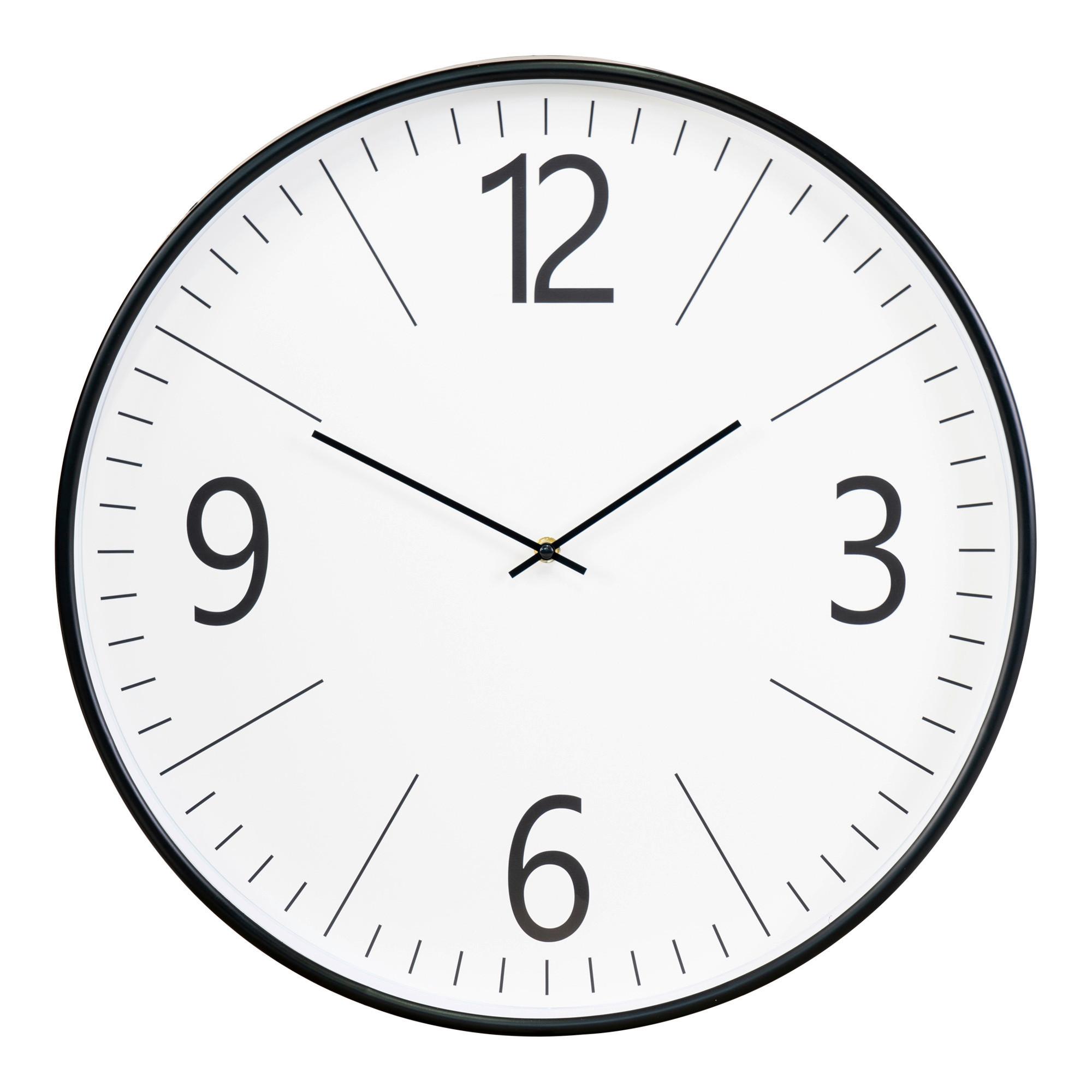 Wanduhr Biel Wall Clock Schwarz/Weiß - Schwarz/Weiß, Design, Glas/Kunststoff (51/51/5cm)