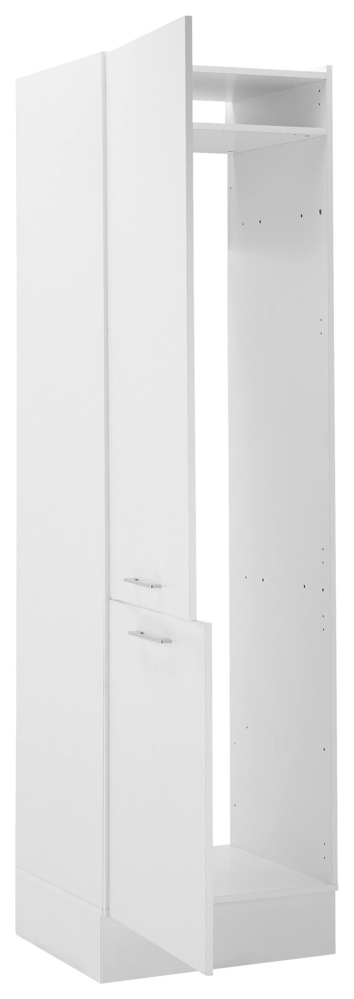 Szekrény Beépíthető Gépekhez Turin Ks 60 White - krómszínű/fehér, Trend, faalapú anyag/fém (60/211/57cm) - MID.YOU