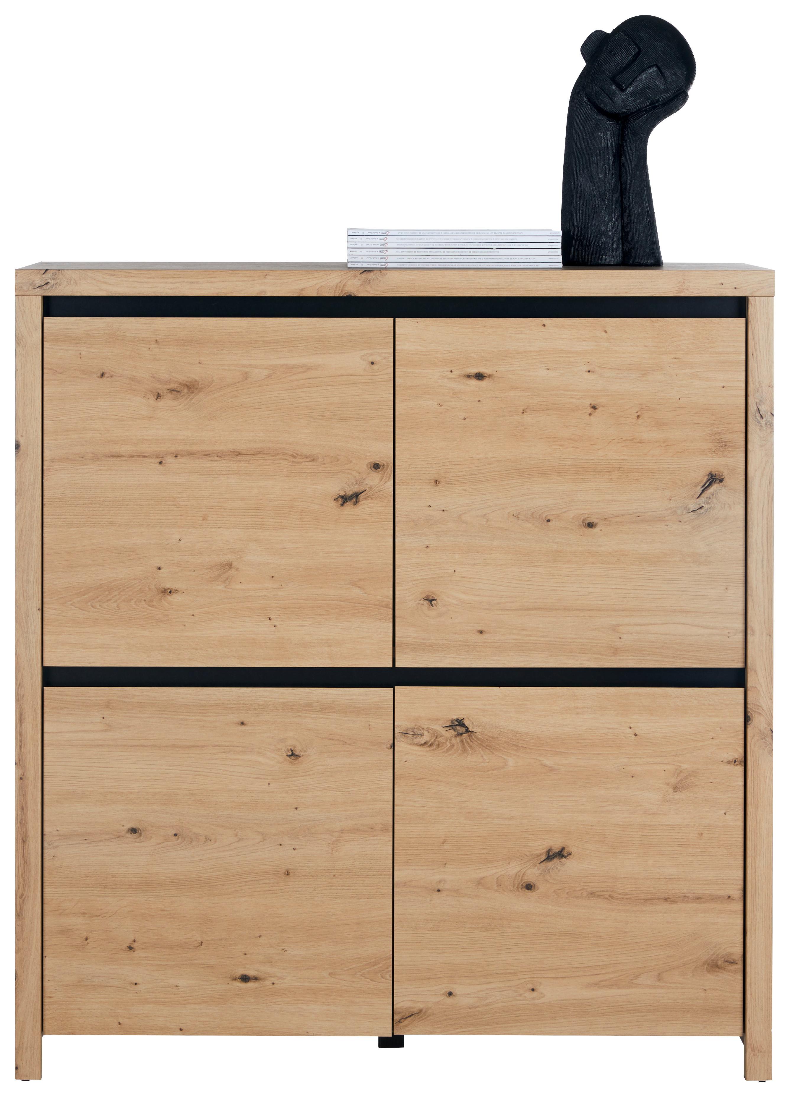 Komoda Larios - hrast Artisan/crna, Moderno, drvni materijal (105/112/40cm) - Modern Living