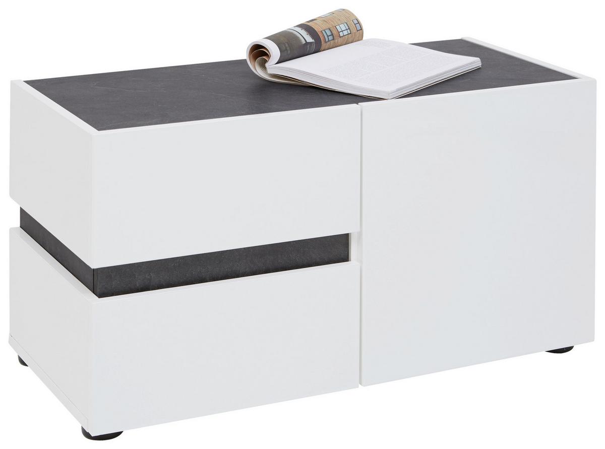 SIEDZISKO DO PRZEDPOKOJU YES - antracytowy/biały, Design, materiał drewnopochodny/tworzywo sztuczne (80/42/38cm) - Voleo