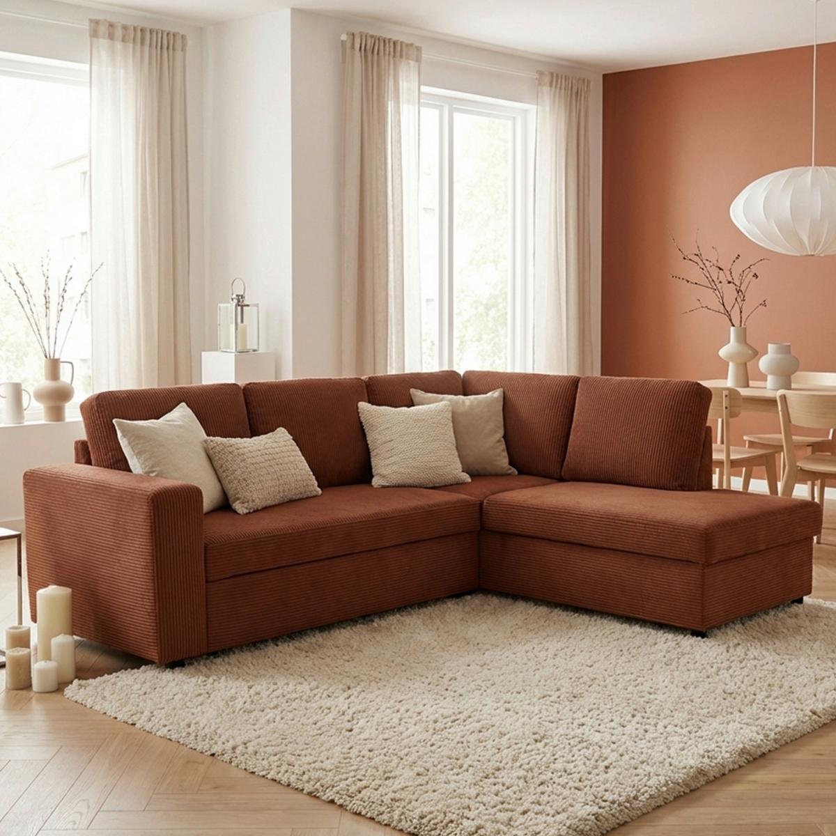Coltar TOULOUSE - teracotă, Trend, lemn/metal (206/224cm)