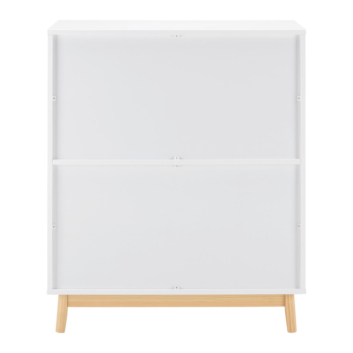 Kommode Nicole Weiß/Kiefer Echtholz/MDF - Weiß/Kieferfarben, MODERN, Holz (80/94,5/38cm) - Bessagi Home