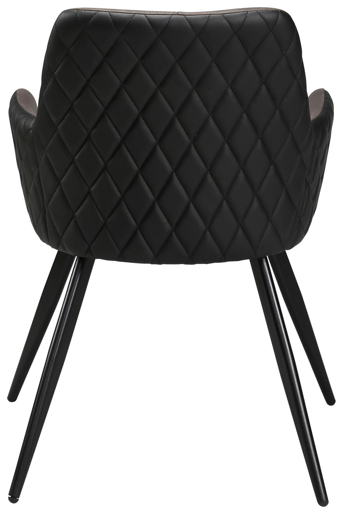 ZESTAW KRZESEŁ Z PODŁOKIETNIK. LOLA-1 - czarny/brązowy, Design, metal/tkanina (55/83,5/63cm) - MID.YOU