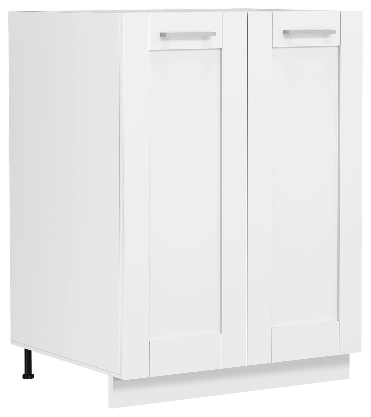 KÜCHENUNTERSCHRANK COLURA - Weiss/Silberfarben, Trend, Holzwerkstoff/Kunststoff (60/82/46cm) - MID.YOU