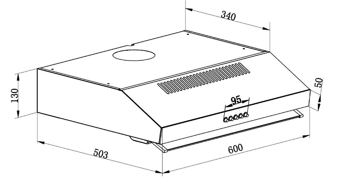 Kuhinjska Napa Respekta, 60cm - barve nerjavečega jekla/črna, Trend, kovina/steklo (60/13/50,3cm) - Respekta
