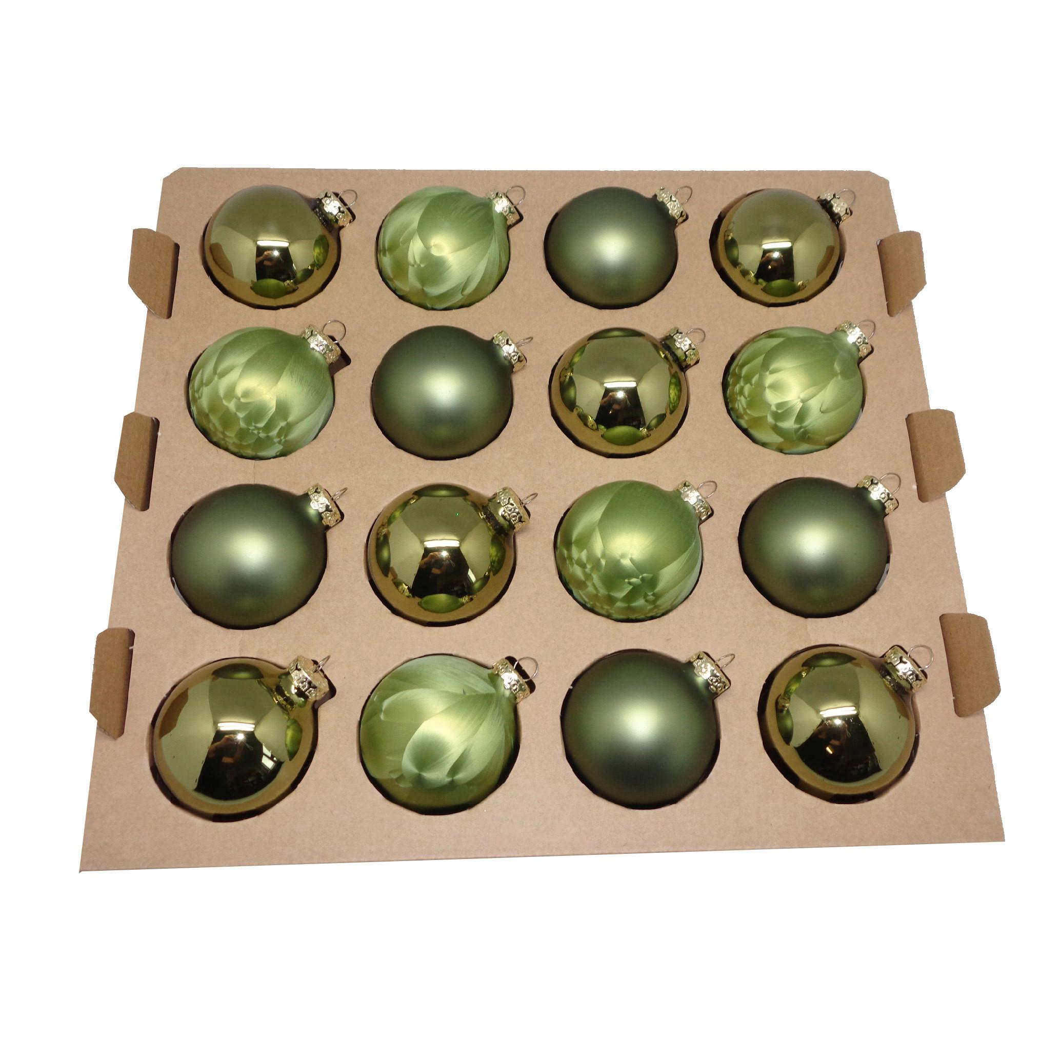 ZESTAW BOMBEK CHOINKOWYCH 616-2042-900 - zielony, Basics, szkło (6cm) - X-Mas