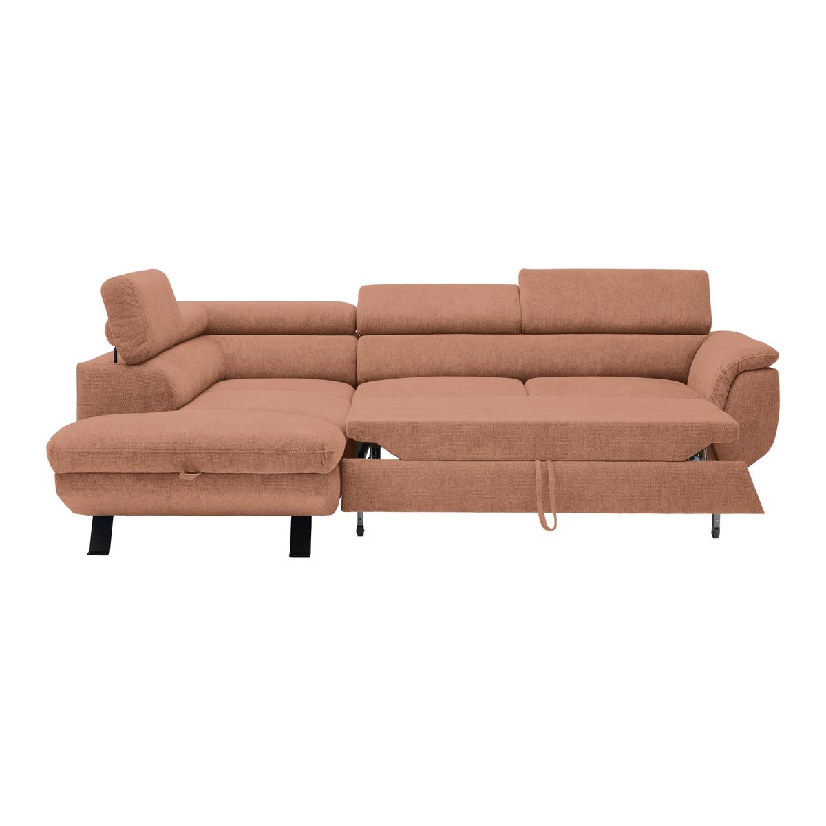 Ecksofa Raven Aprikose - Aprikose/Schwarz, MODERN, Textil/Metall (198/257cm) - Mömax