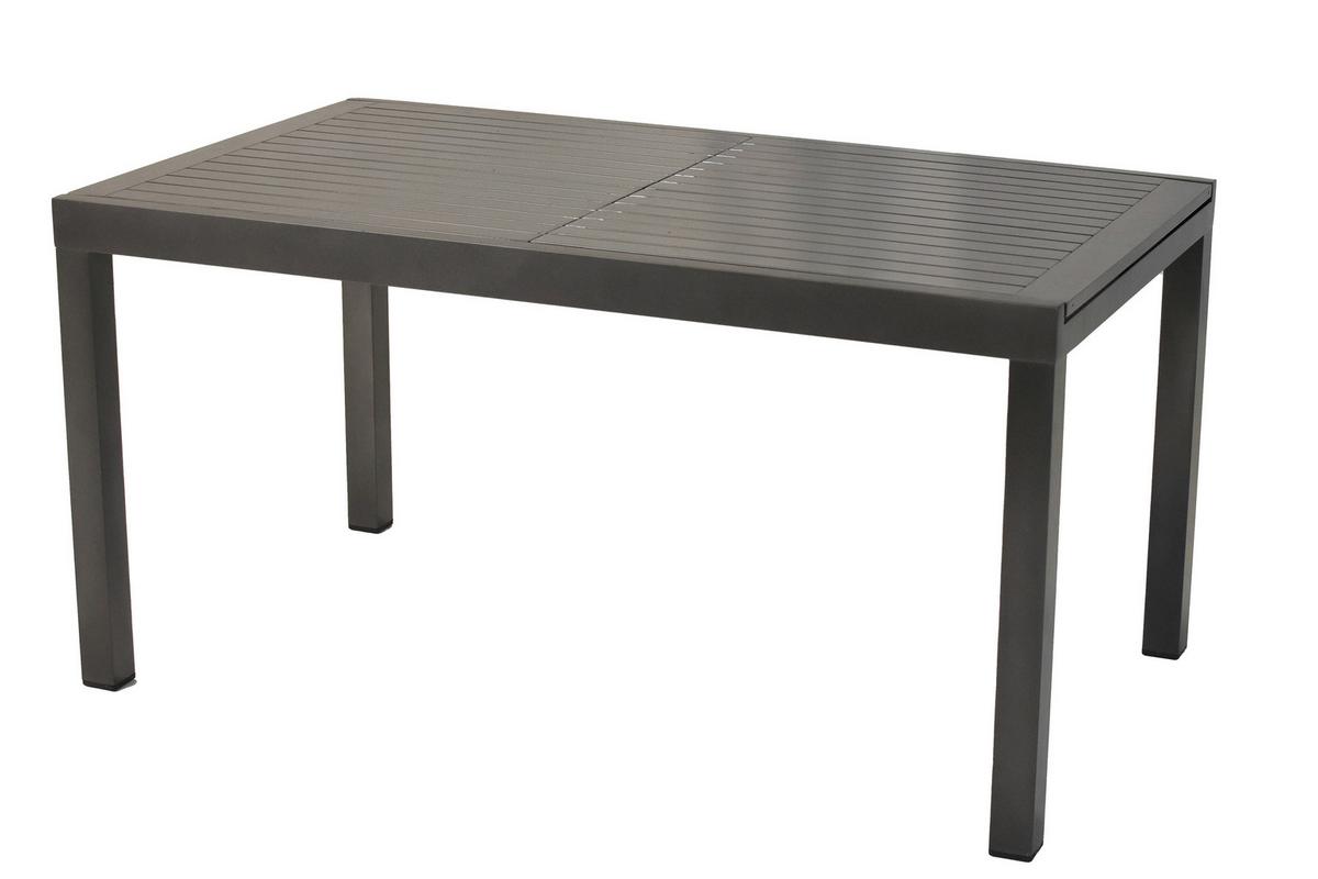 Gartentischgruppe Siros 5-tlg. Graphitfarben - Graphitfarben, KONVENTIONELL, Textil/Metall - Gardenson