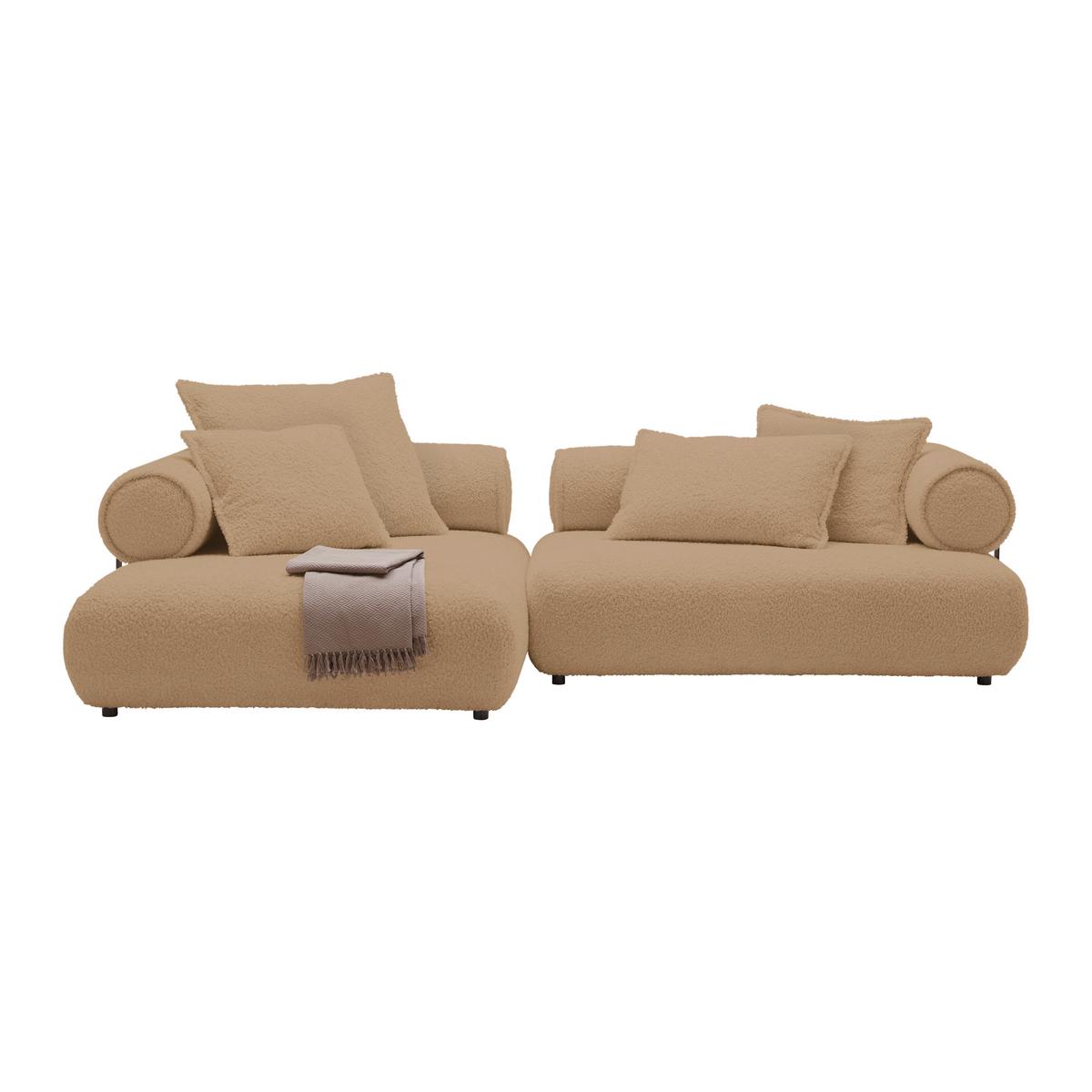 Wohnlandschaft Casimir Beige - Beige/Schwarz, LIFESTYLE, Kunststoff/Textil (180/310cm) - Premium Living