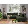 Wohnlandschaft Alvito Dunkelgrün Cord - Dunkelgrün/Beige, Design, Holz/Textil (298/202cm) - MID.YOU
