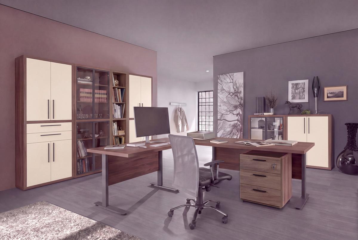 Fiokar Sa Točkićima Rilega - boja oraha/antracit, Moderno, pločasti materijal/plastika (50/61,2/47,2cm) - Modern Living