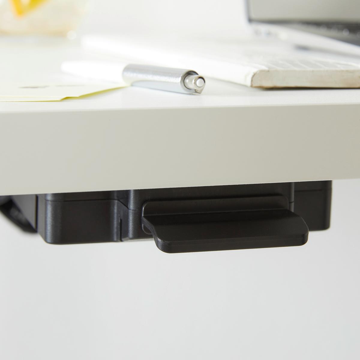 Schreibtisch höhenverstellbar in Weiss/Anthrazit - Weiss/Anthrazit, Modern (150/76 - 120/80cm) - Mömax