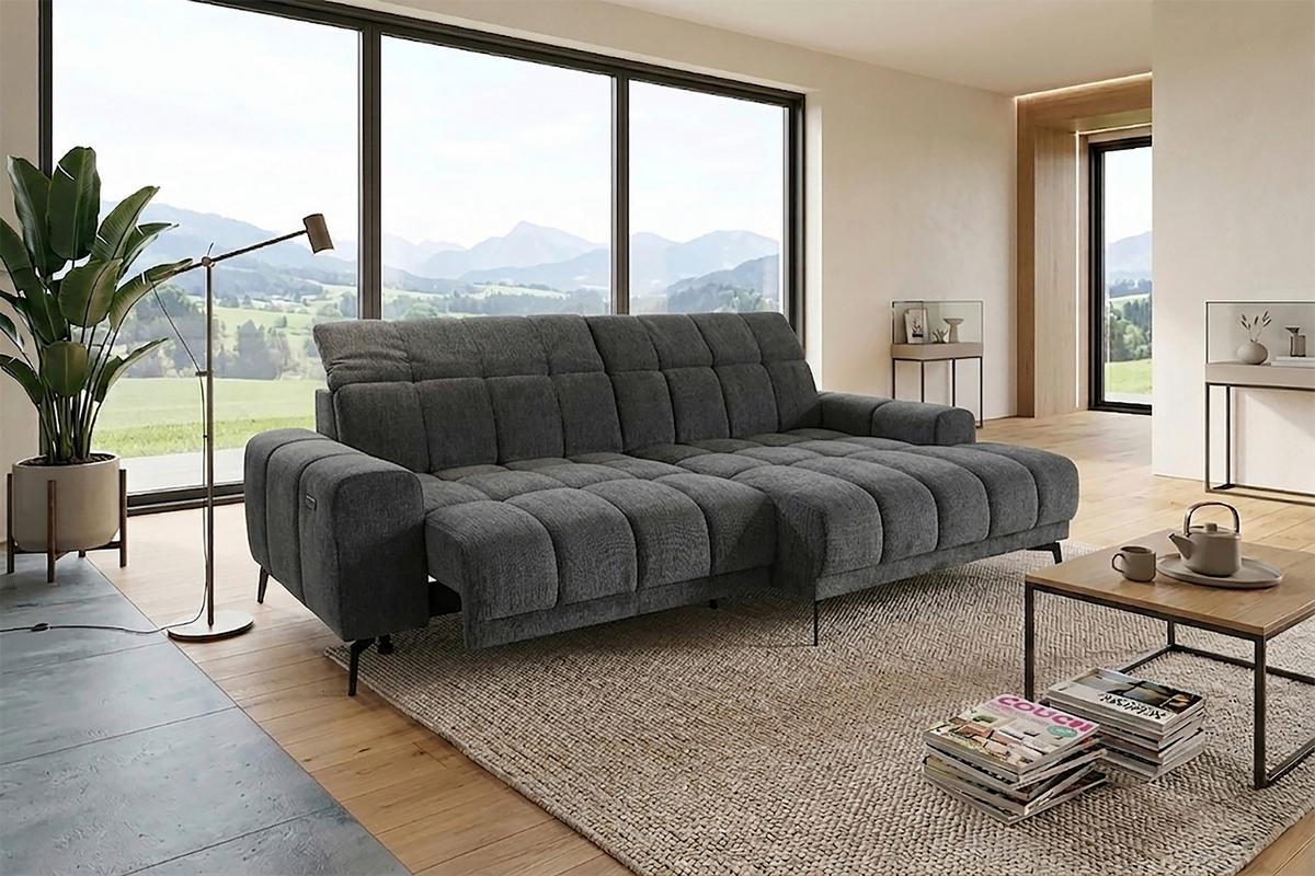 Coltar LAYA - galben muștar/antracit, Modern, textil (250/155cm) - Premium Living