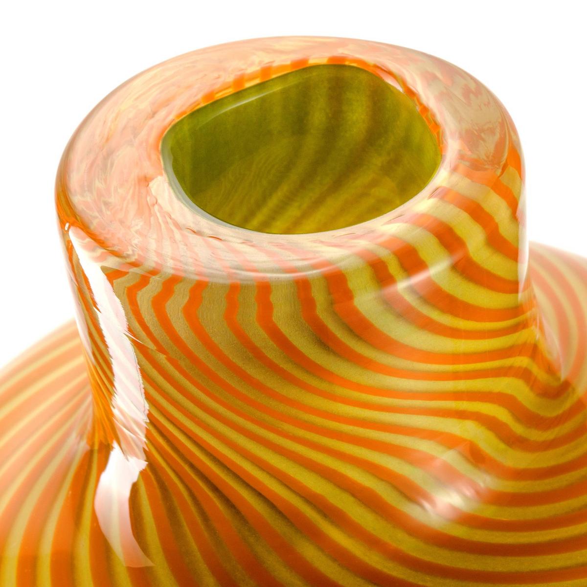 Vase Gelb/Orange - Gelb/Orange, KONVENTIONELL, Glas (13,50/32,00/13,50cm) - Leonardo