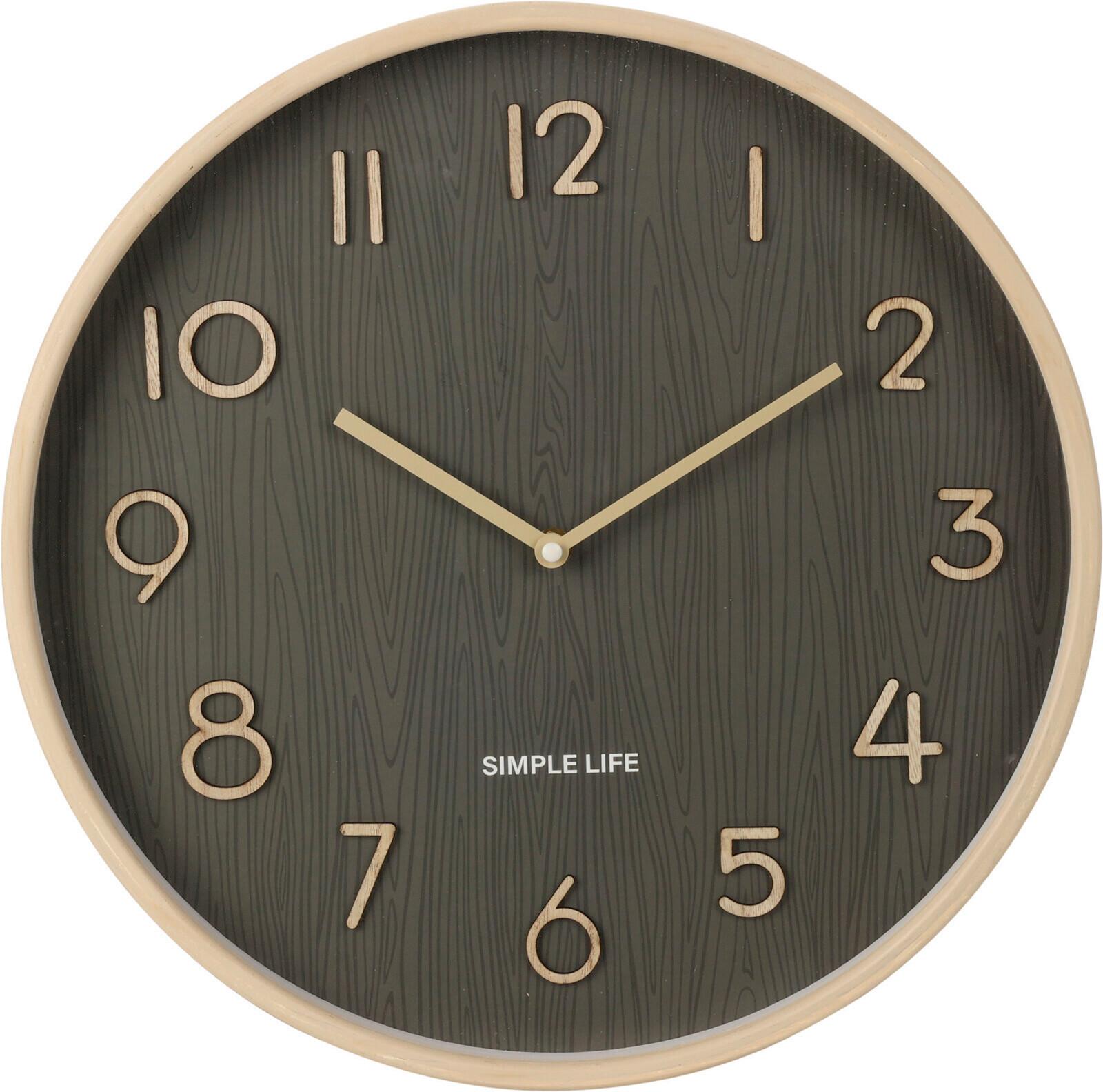 Falióra Clock - barna/világosbarna, faalapú anyag (38/5cm)