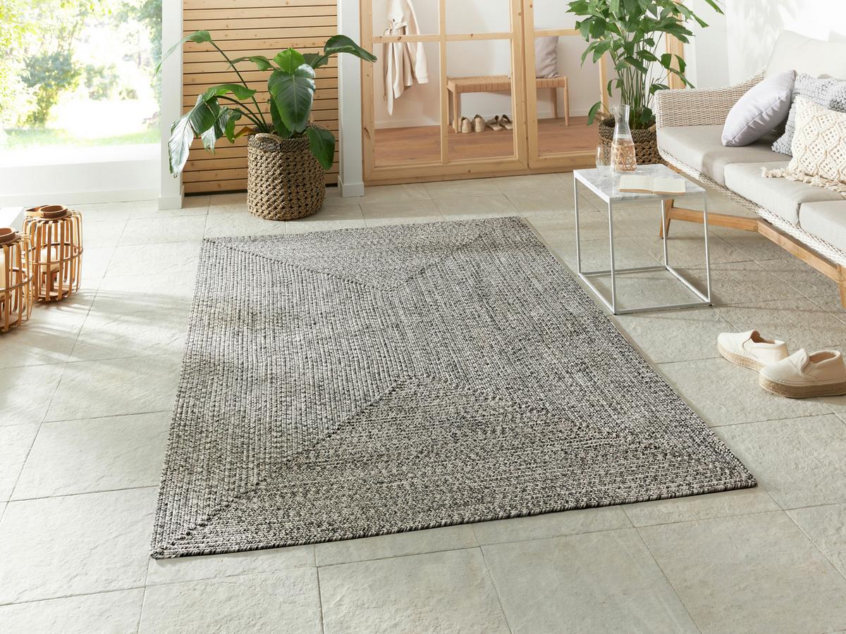 Outdoorteppich Trenzado Greige ca. 80x150cm - Greige/Multicolor, Design, Kunststoff (80/150cm)