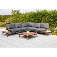Lounge Garnitura Athen, Masivno - siva/barve grafita, Konvencionalno, kovina/tekstil (287,5/28/287,5cm) - Gardenson