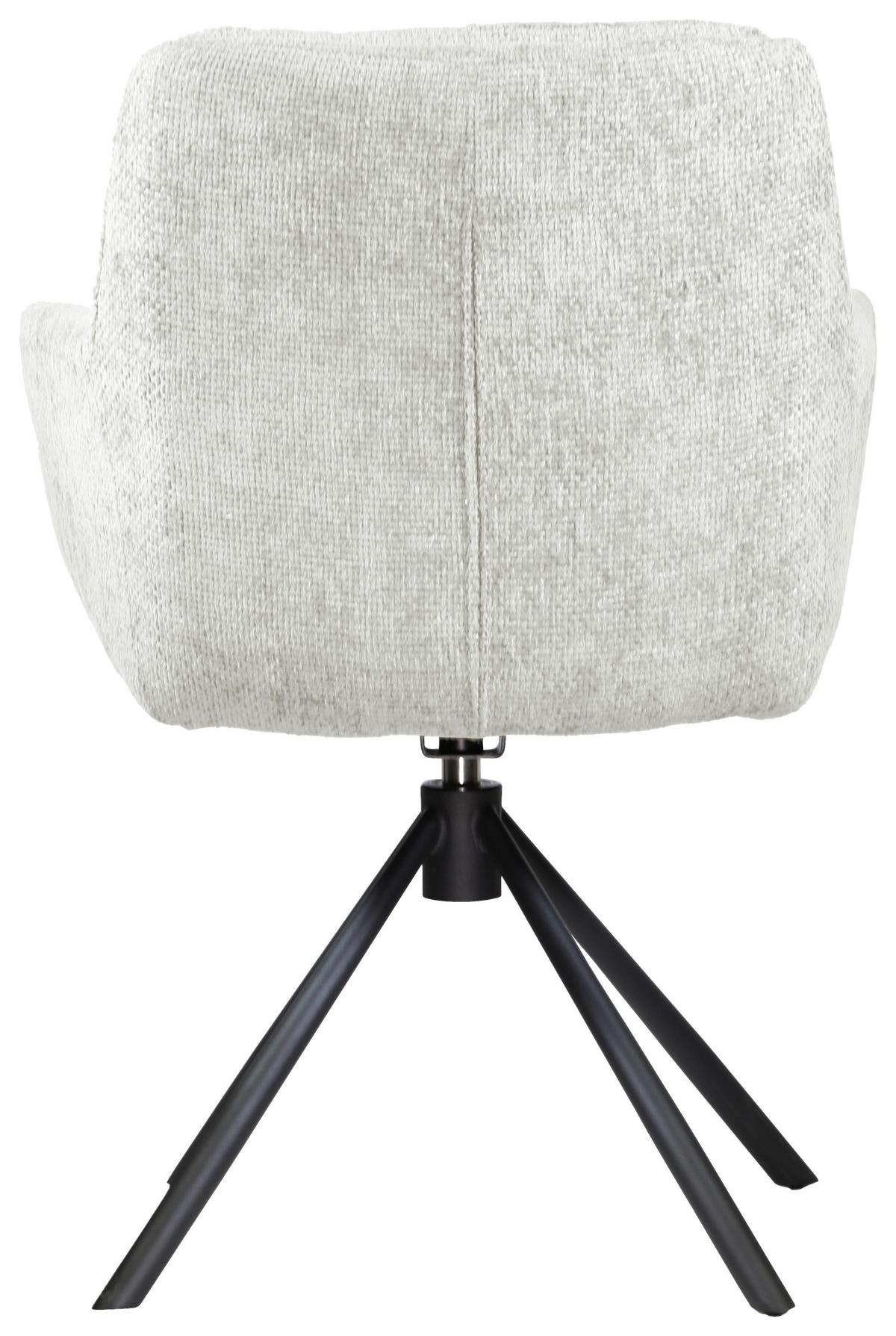 KRZESŁO Z PODŁOKIETNIKAMI JENNY - beżowy/czarny, Design, metal/tkanina (63/84/62,5cm) - Novel