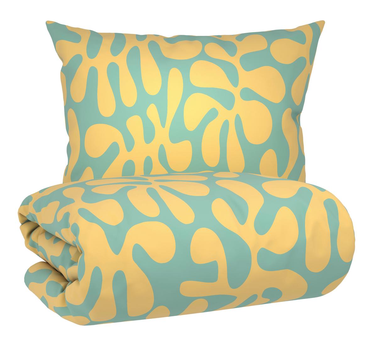 Bettwäsche Deno Gelb/Hellblau ca. 140x200cm - Gelb/Hellblau, Textil (140/200cm) - Mömax