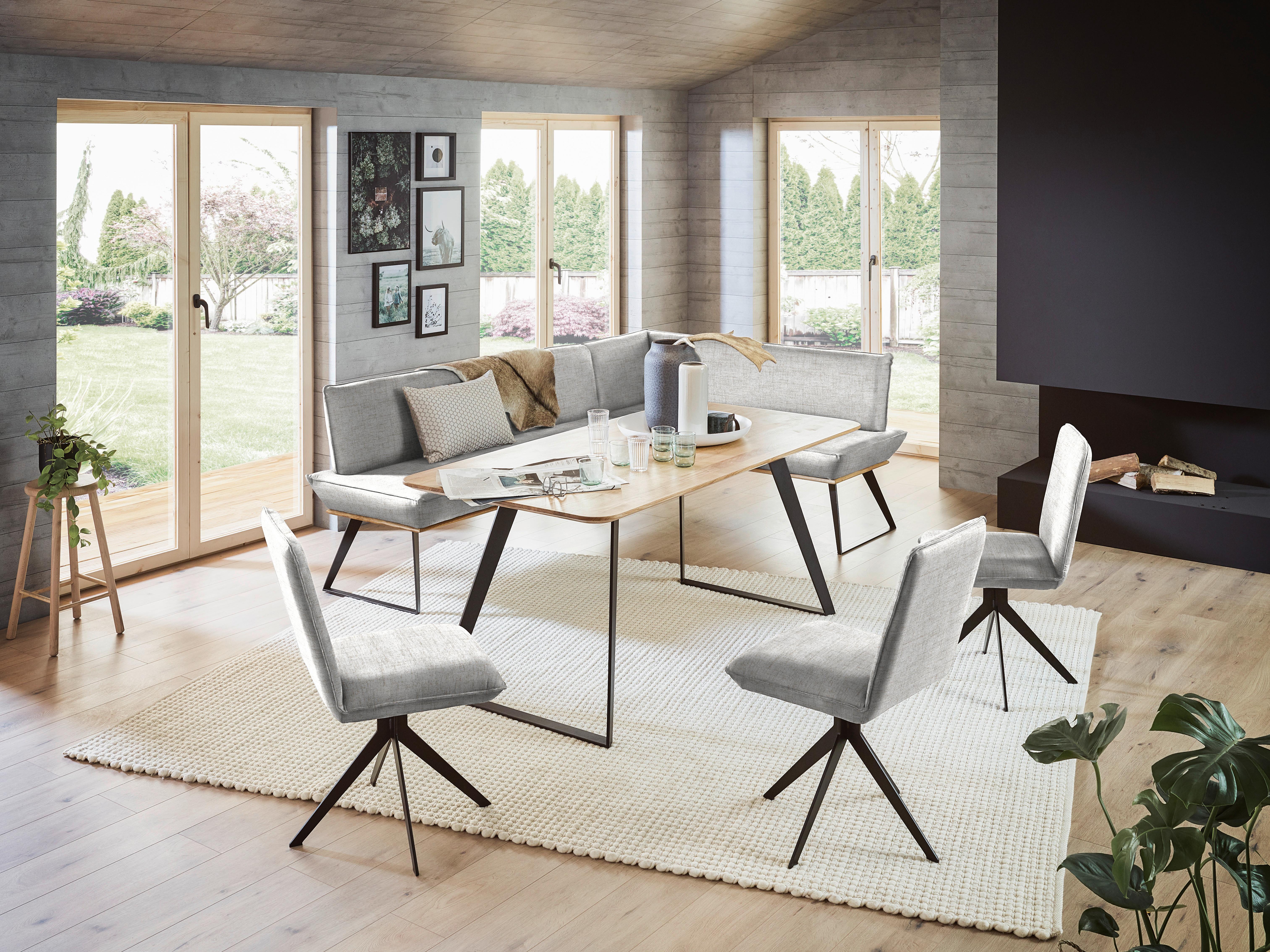 KRZESŁO MALIBU - beżowy/czarny, Design, metal/tkanina (46,5/87/64cm) - Voleo