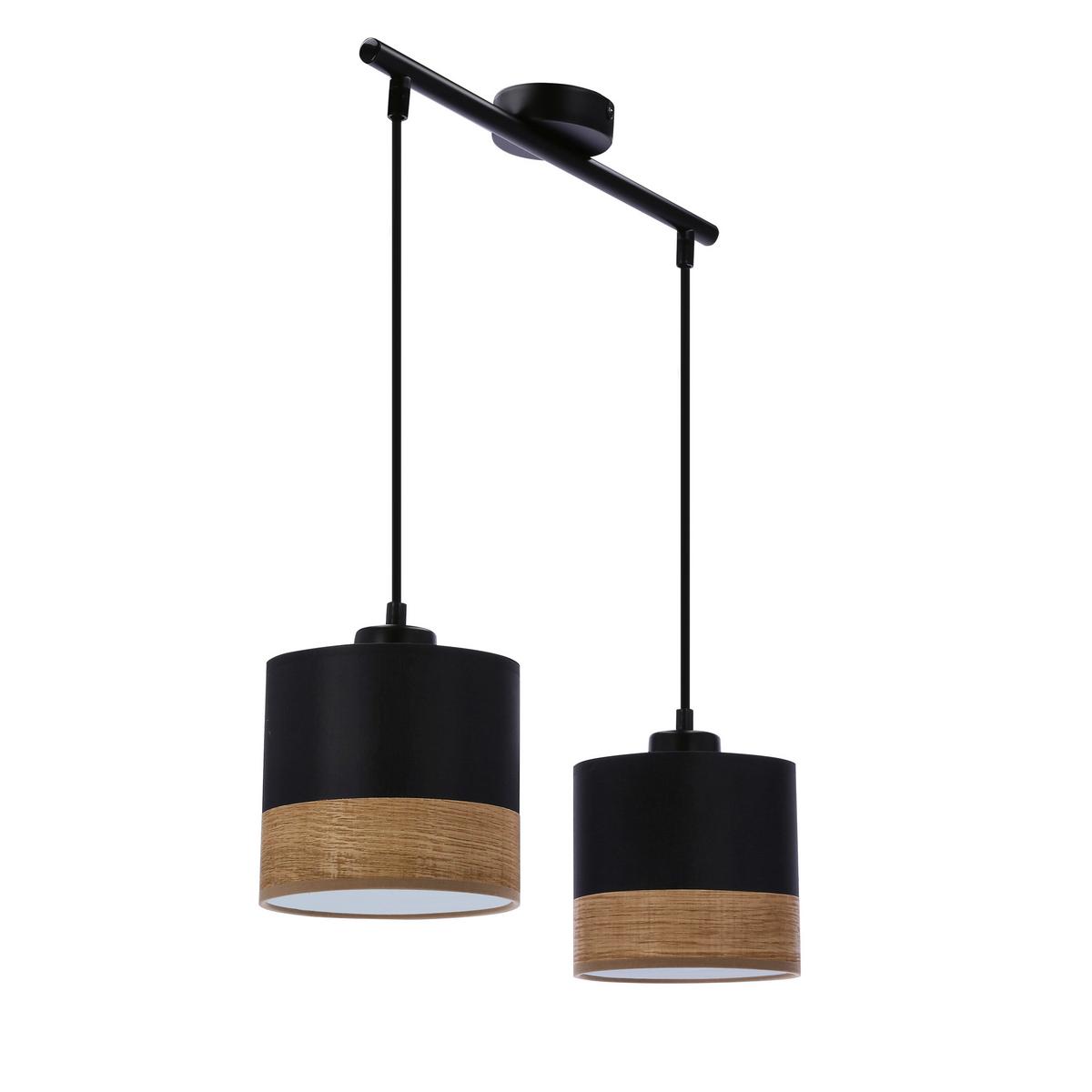 Viseća Svjetiljka Porto - boje hrasta/crna, Natur, metal/tekstil (48/15/115cm)