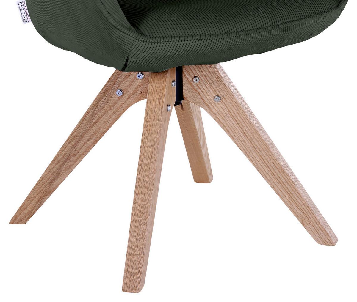 KRZESŁO Z PODŁOKIETNIKAMI CHILL    -HOM IN- - kolor naturalny/oliwkowa zieleń, Lifestyle, tkanina/drewno (60/83/65cm) - Hom`in