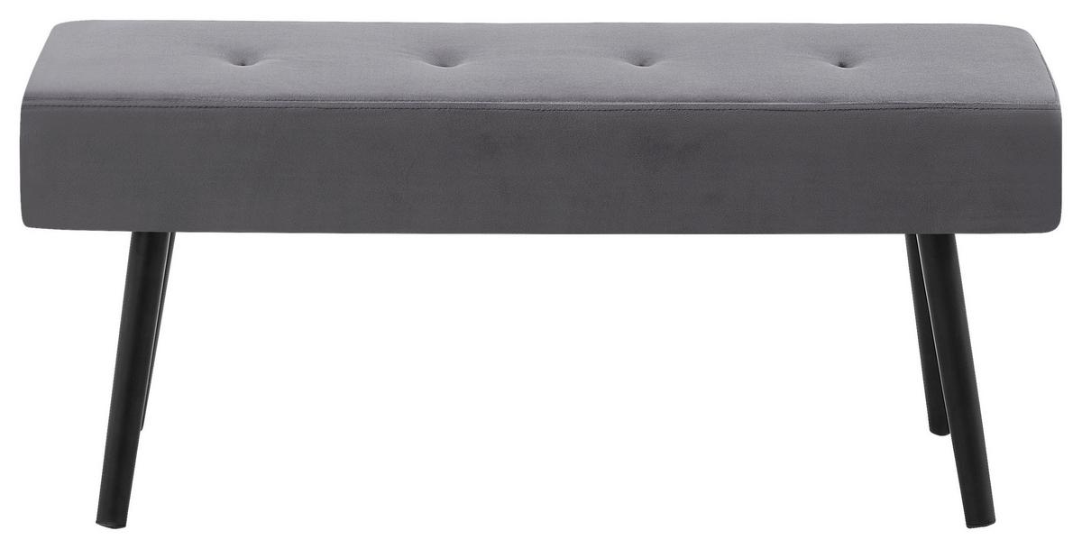 Bancă DENISE - negru/gri, Modern, metal/textil (100/44/35cm) - Modern Living