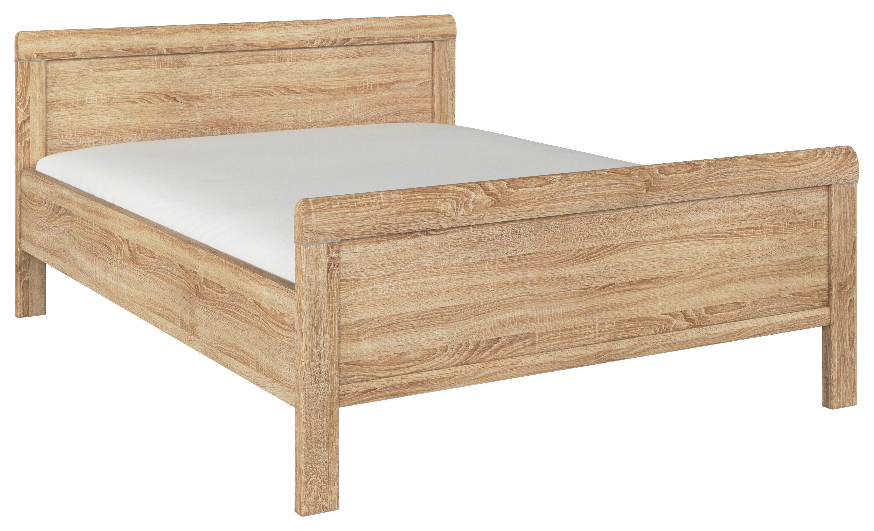 Postelja Evelyn, Barva Hrasta, 180x200 - hrast sonoma, Design, leseni material (180/200cm) - Novel