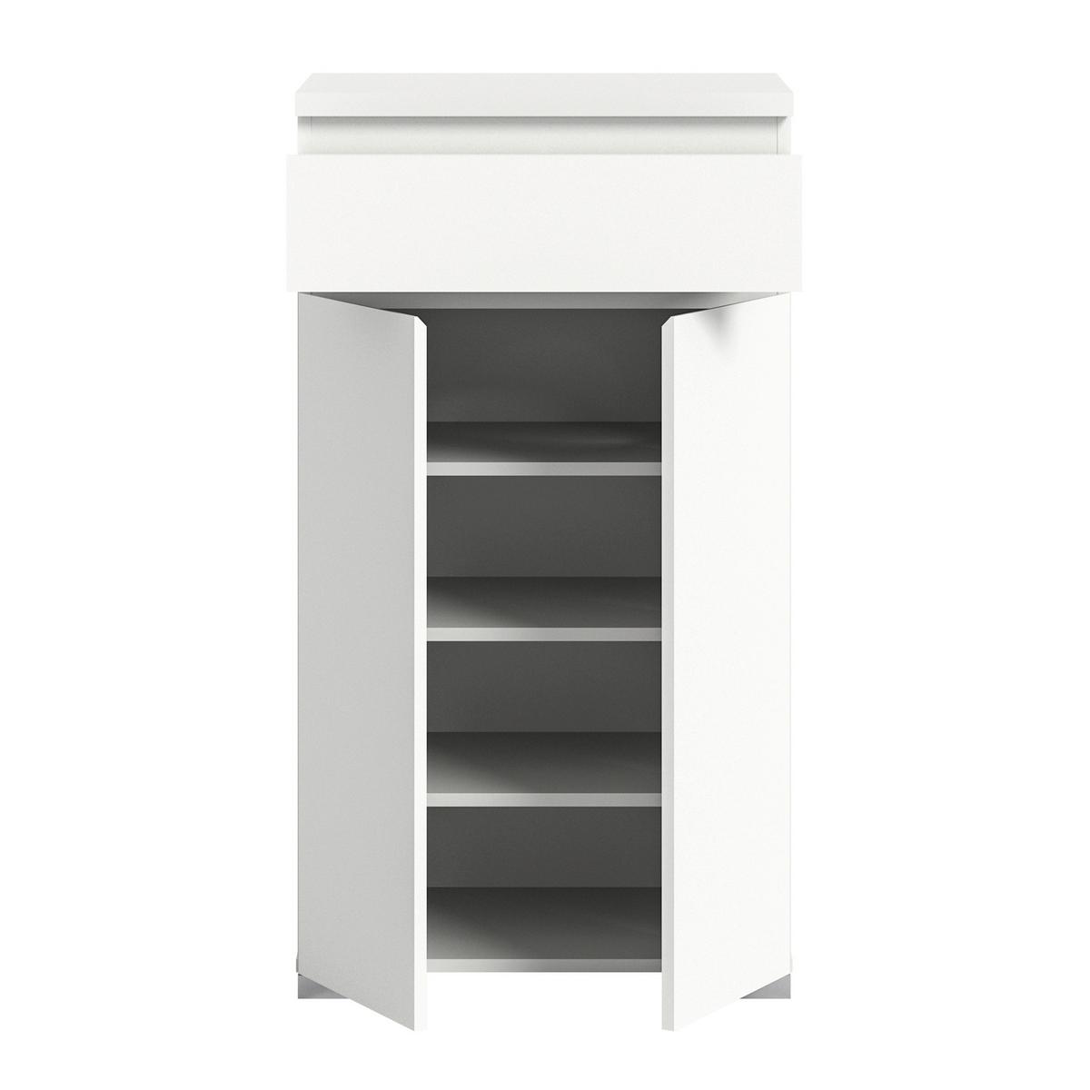 Schuhschrank Shoelove Weiß - Silberfarben/Weiß, MODERN, Holzwerkstoff (60/109/40cm) - Mömax
