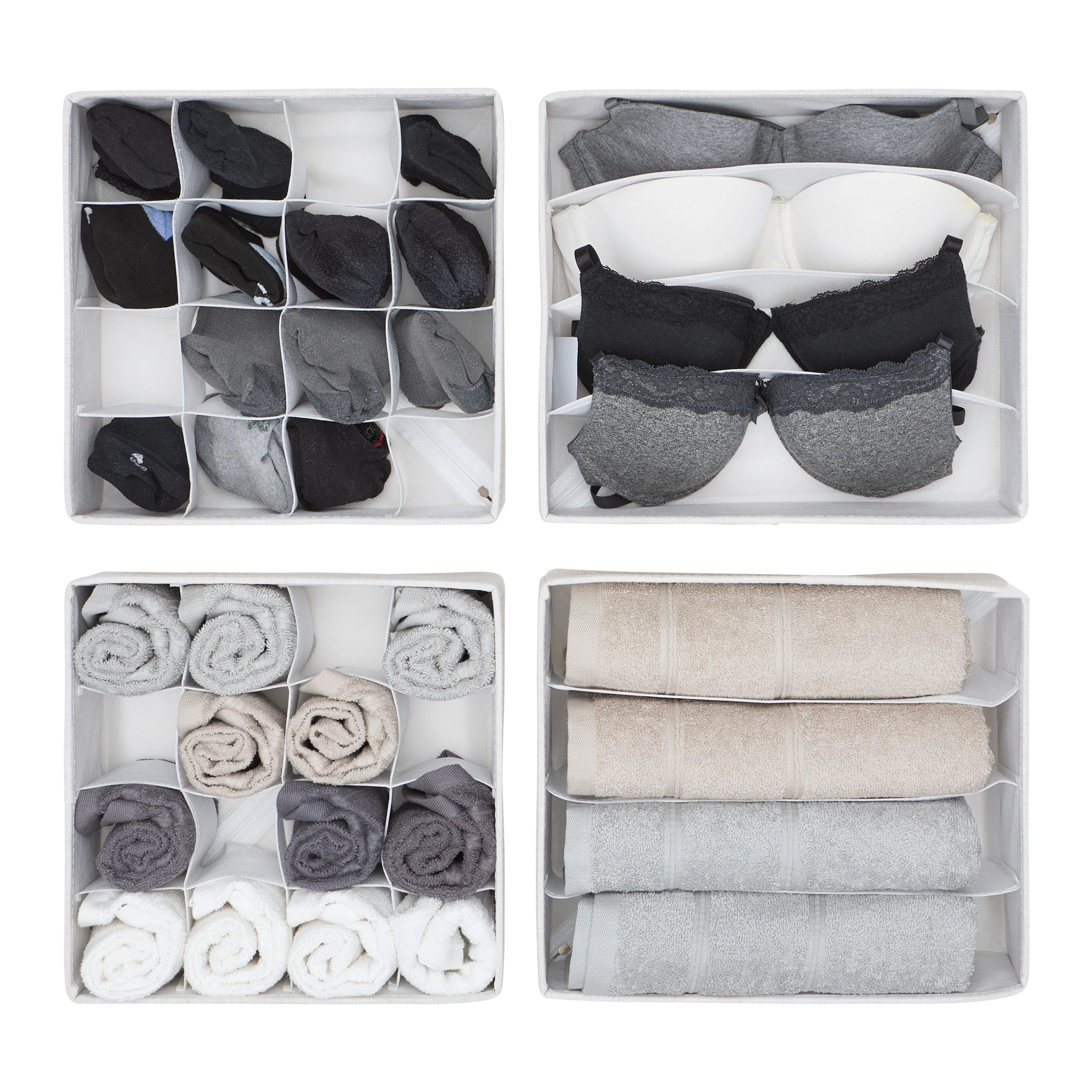 FÖRVARINGSLÅDOR SET LOUIS - 4PCS - beige, Modern, papper/textil - Mömax