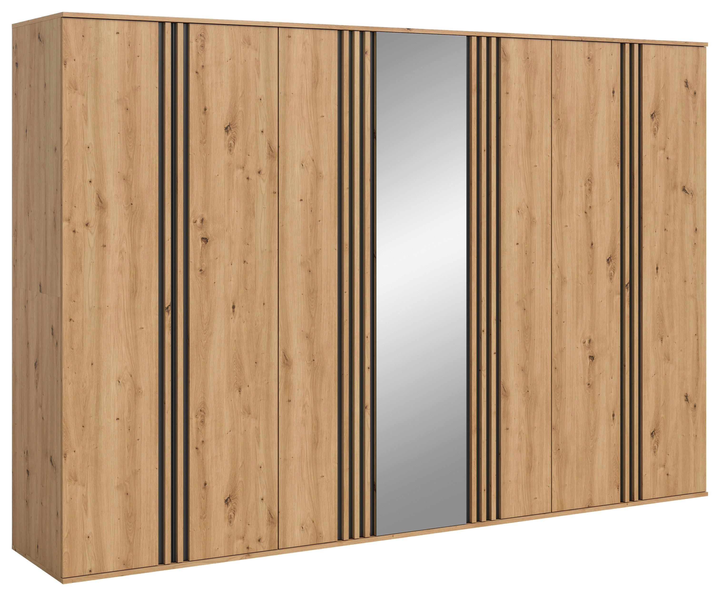Drehtürenschrank TOFTA Eiche Artisan, Anthrazit - Anthrazit/Eiche Artisan, ROMANTIK / LANDHAUS, Holzwerkstoff (280/192/56cm) - Livetastic