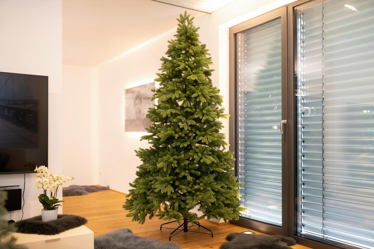Weihnachtsbaum Roswell Grün H: ca. 210cm - Grün, Basics, Kunststoff (122/210cm)