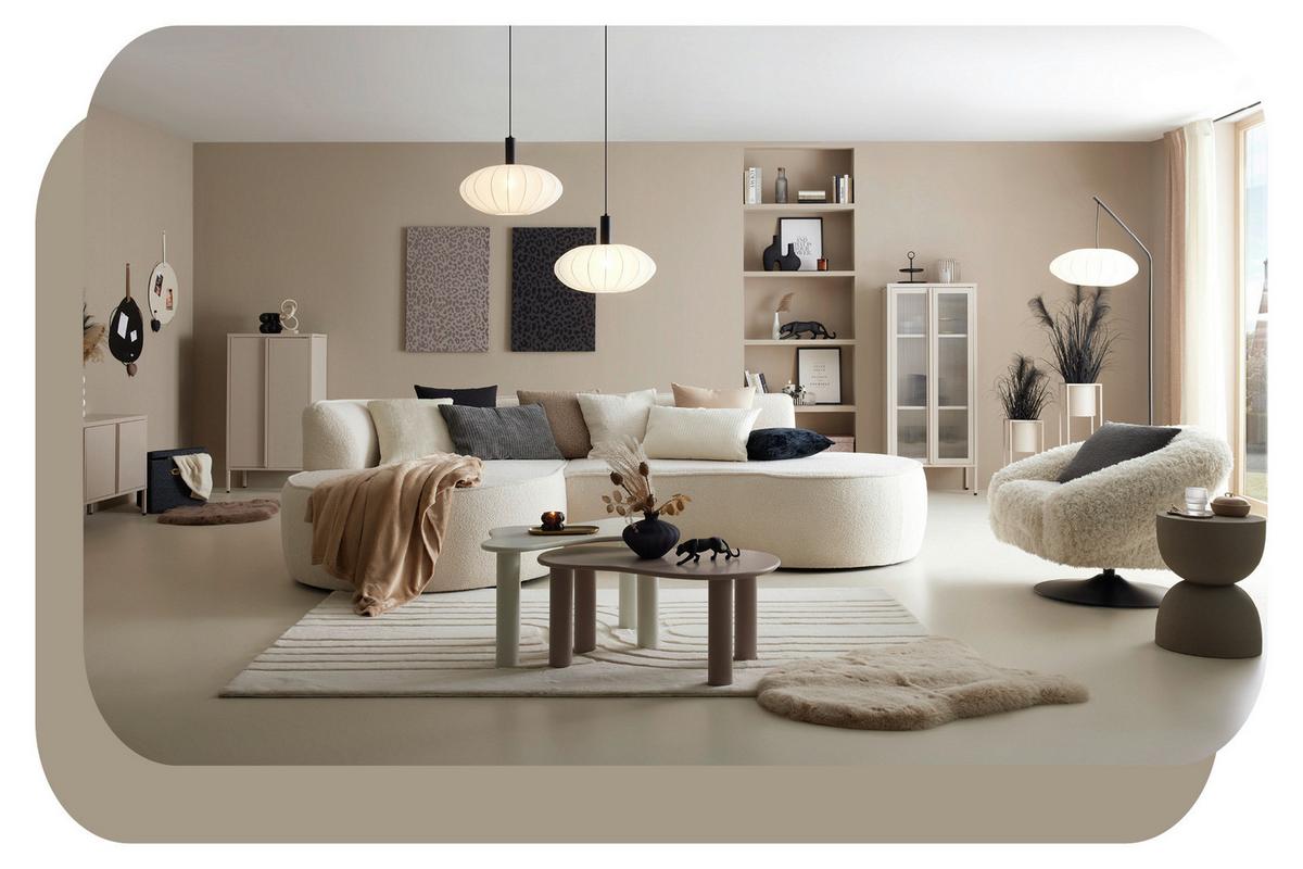 Miękki koc MICHAEL XXL beżowy, ok. 220x240 cm - beżowy, tkanina (220/240cm) - Modern Living