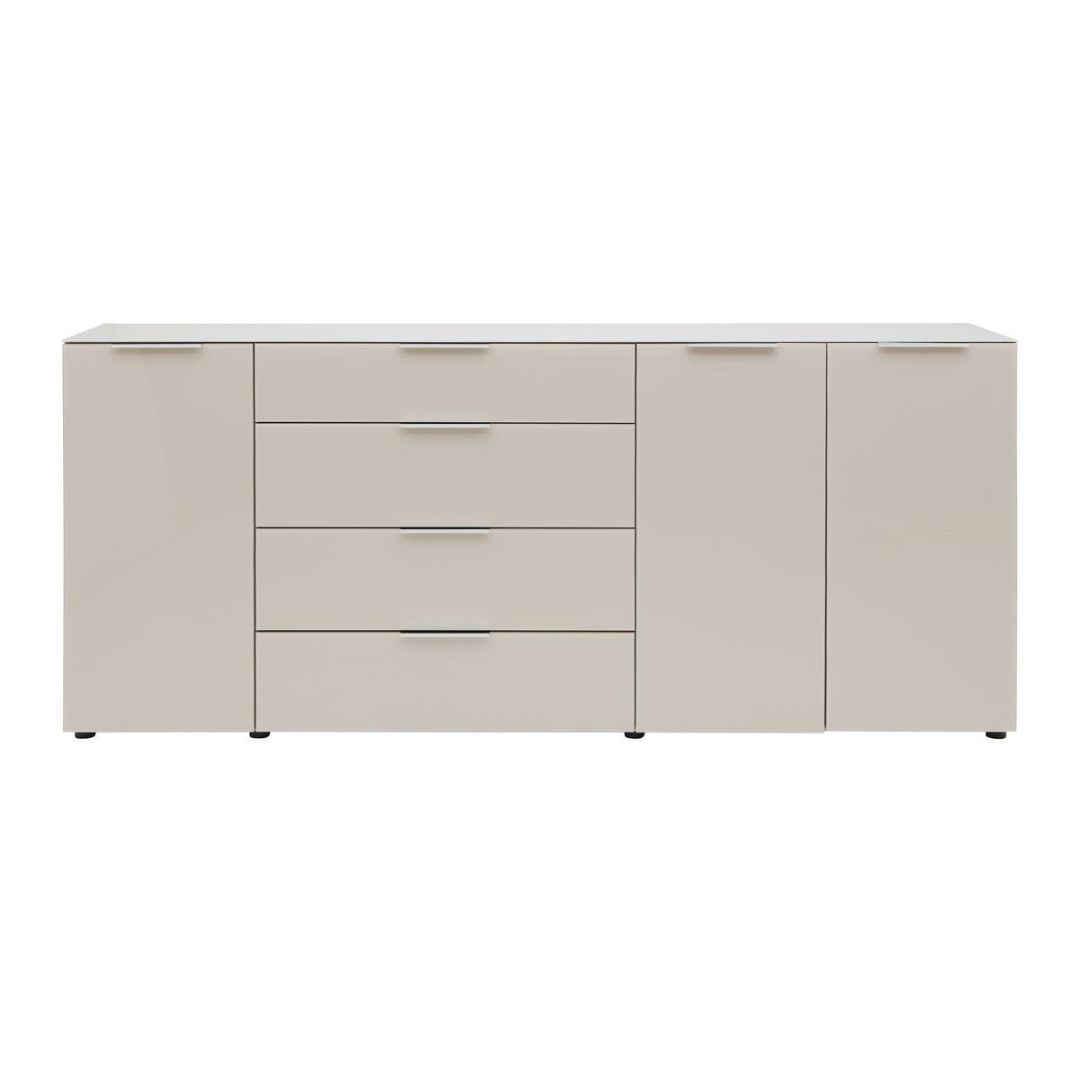Sideboard Siena Kaschmirfarben - Chromfarben/Kaschmir, MODERN, Glas/Holzwerkstoff (226/99/40cm) - Mömax