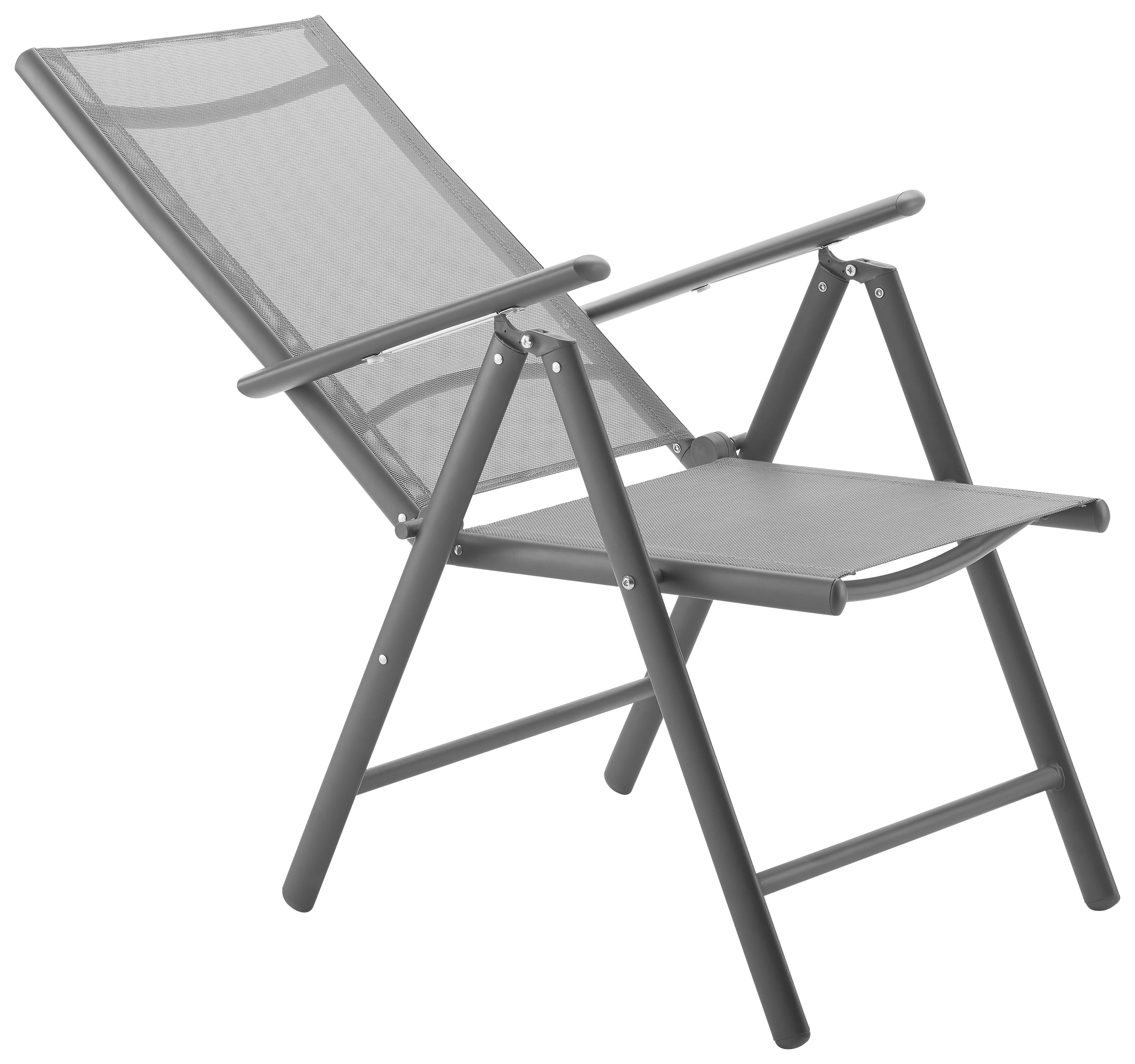 Gartenklappstuhl Bruce in Anthrazit - Anthrazit, Modern, Textil/Metall (56/106/66cm) - Modern Living