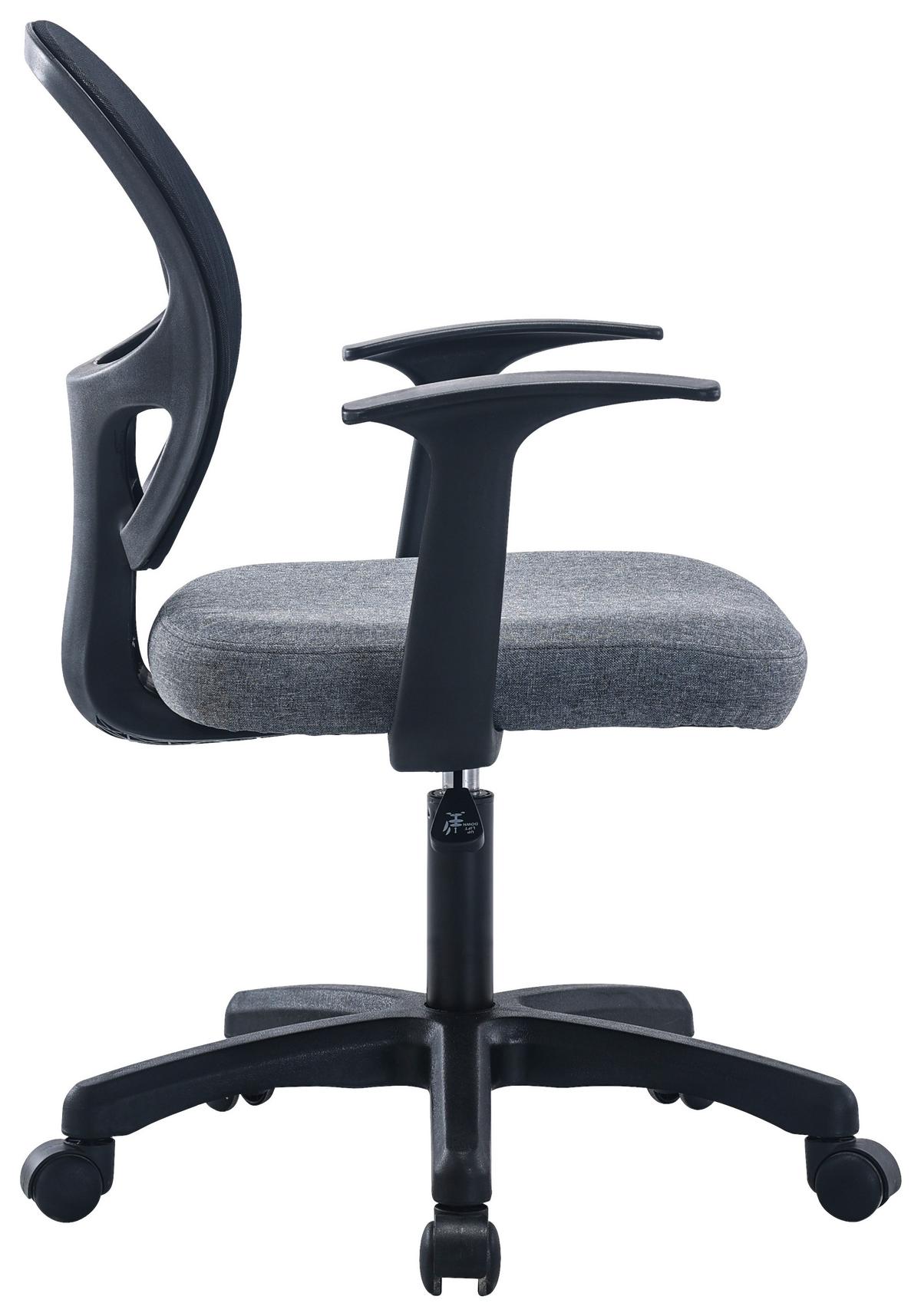 KRZESŁO OBROTOWE PARKER    -XORA- - czarny/szary, Modern, tworzywo sztuczne/metal (60/86-98/60cm) - Xora