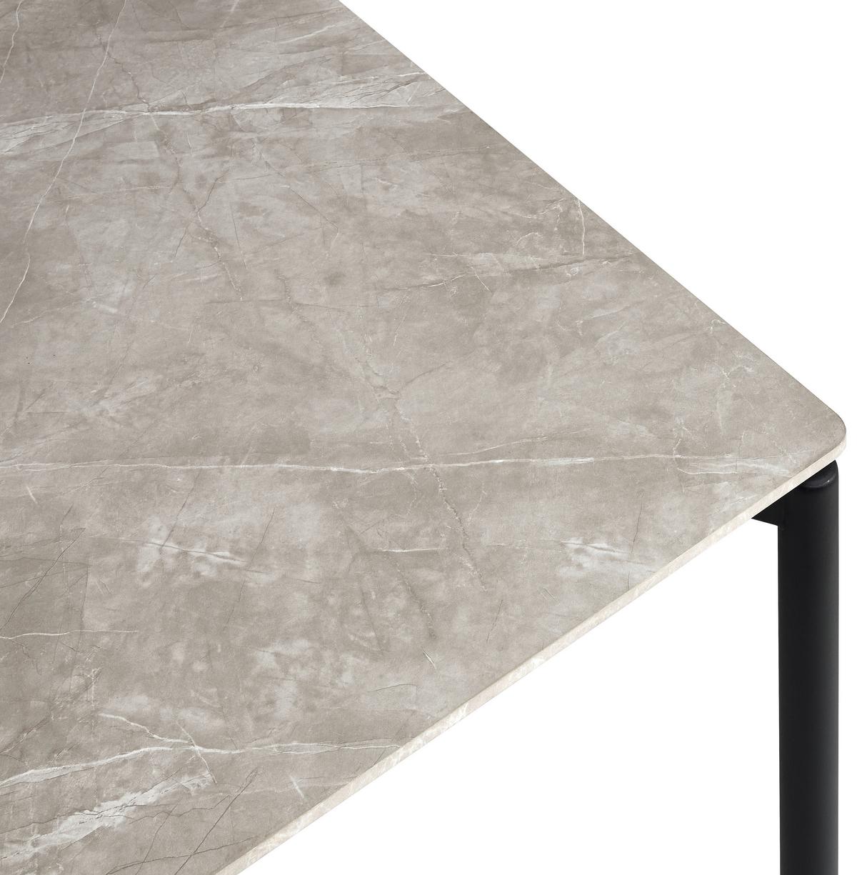 Jedilna Miza Lean, Siva, 160x90 - siva/črna, Konvencionalno, kovina/leseni material (160/90/76cm) - P & B