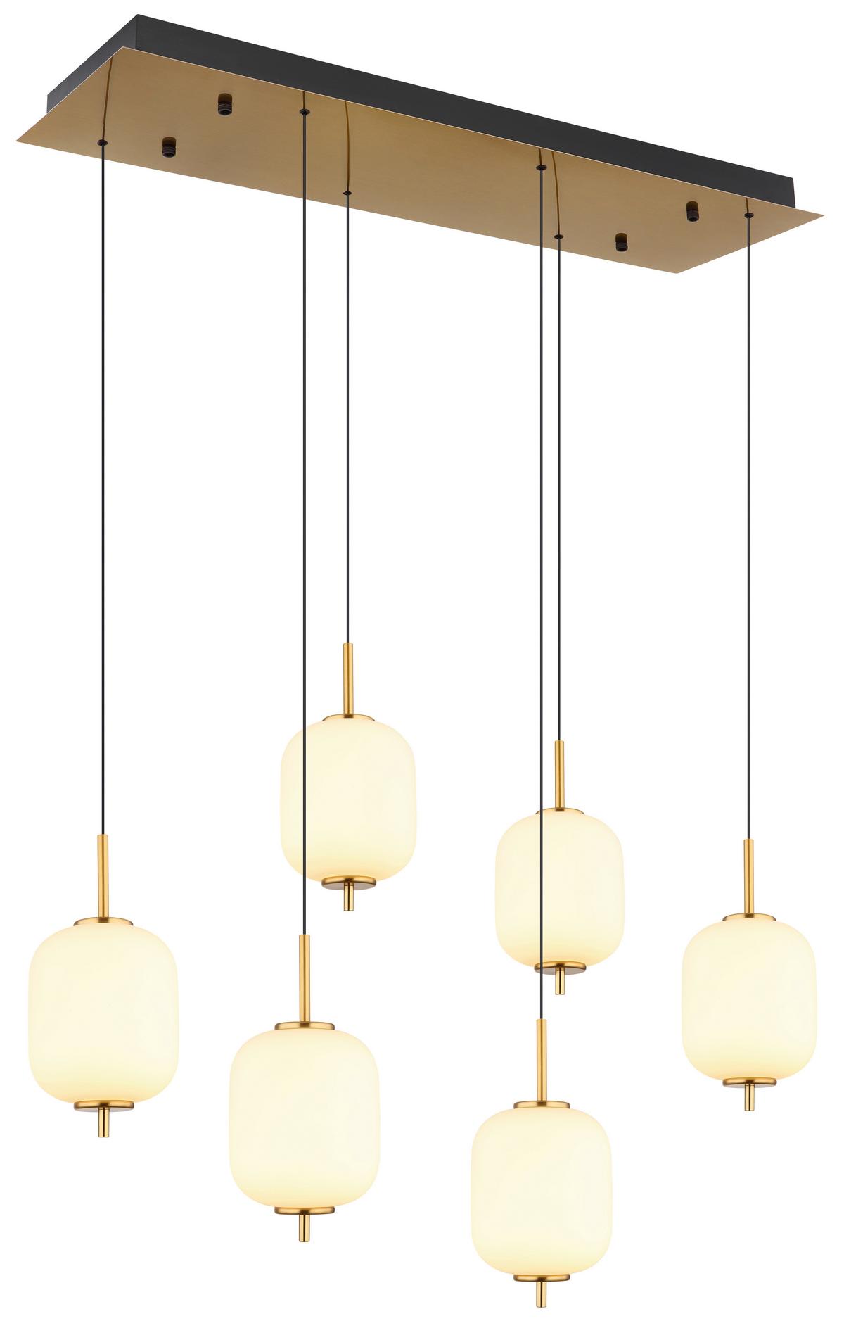 Viseča Led-svetilka 15217-6 Ewald - črna/opal, Konvencionalno, kovina/umetna masa (80,5/29,5/220cm)