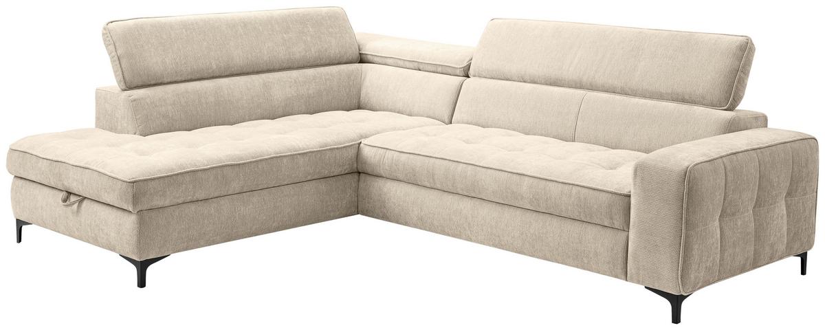 Kutna Garnitura Talia - cappuccino/crna, Basics, tekstil/metal (203/70-90/251cm) - Modern Living