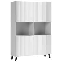 Highboard Phuket ca. 120x172 cm Weiß - Schwarz/Weiß, Design, Holzwerkstoff (120/172/39,1cm) - Livetastic