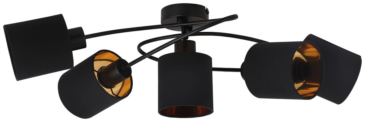 Strahler Goldi max. 15 Watt - Goldfarben/Schwarz, MODERN, Textil/Metall (61/37/21cm) - Mömax