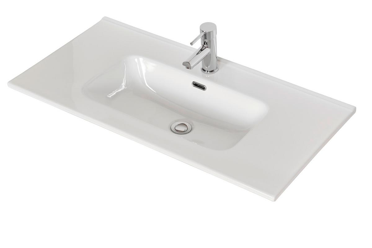 Umivalnik Denia - bela, Konvencionalno, keramika (90/18/46cm) - Mömax