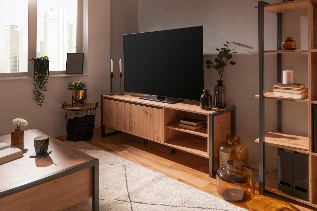 Tv-element Denver 54, Barva Hrasta, Antracit - barve hrasta/antracit, Moderno, leseni material (160/55/40cm) - MID.YOU